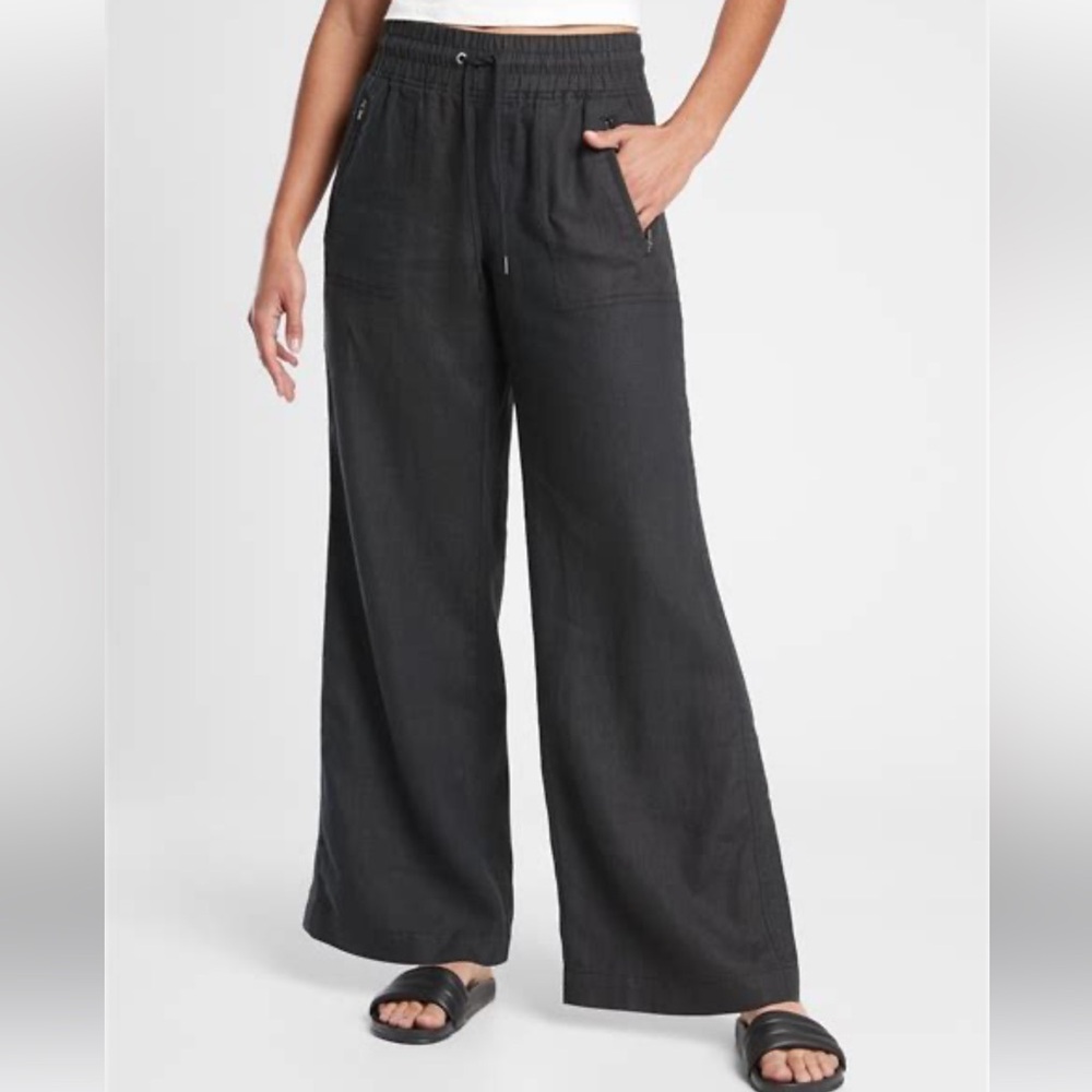 Athleta Cabo Linen Wide Leg Pant
